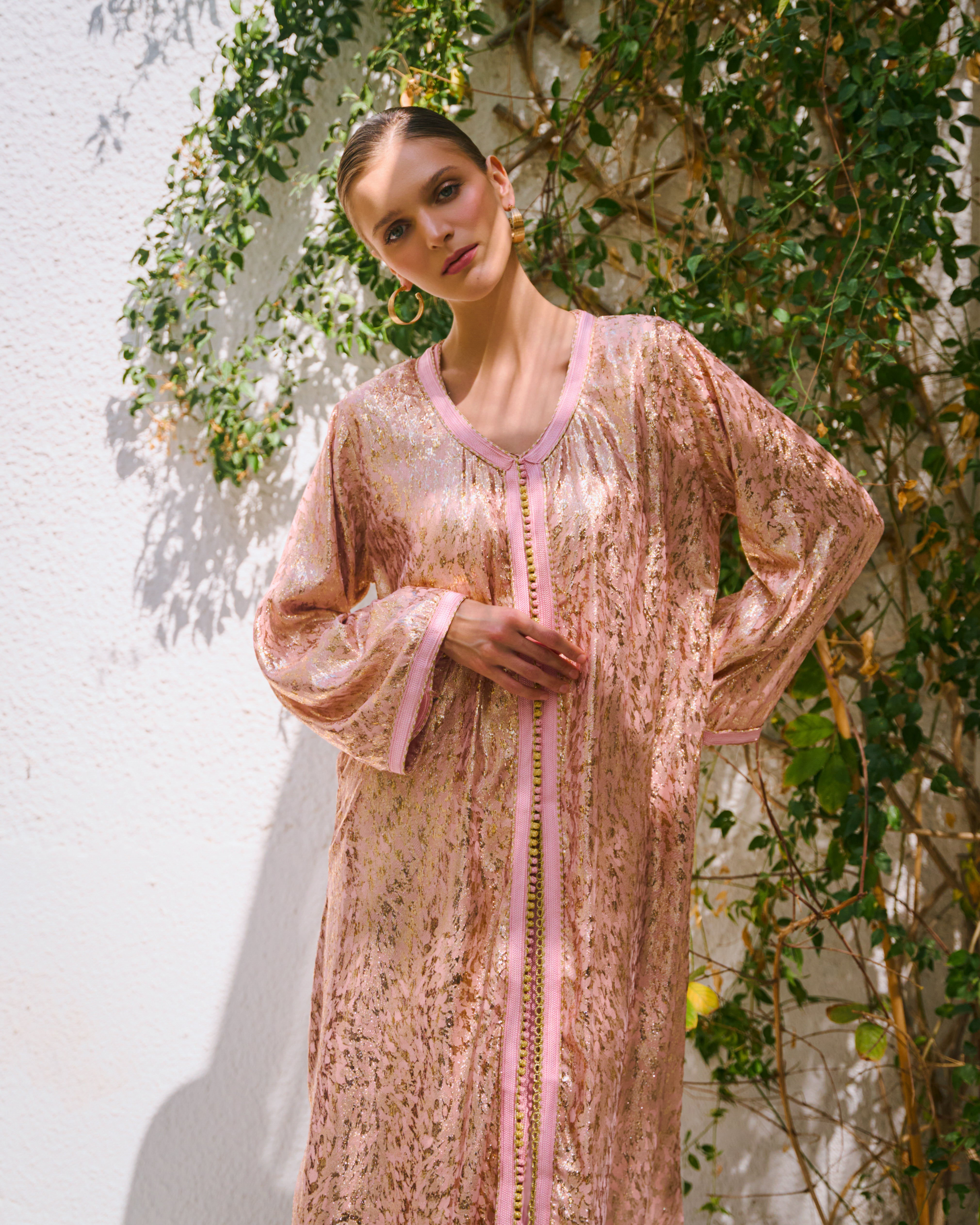 pink kaftan dress GHAZAL KAFTAN 2XL / Gold